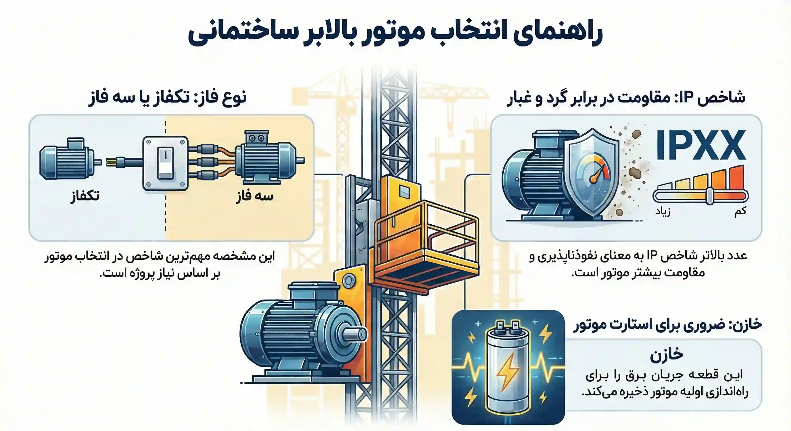 نکات مهم انتخاب الکتروموتور بالابر ساختمانی