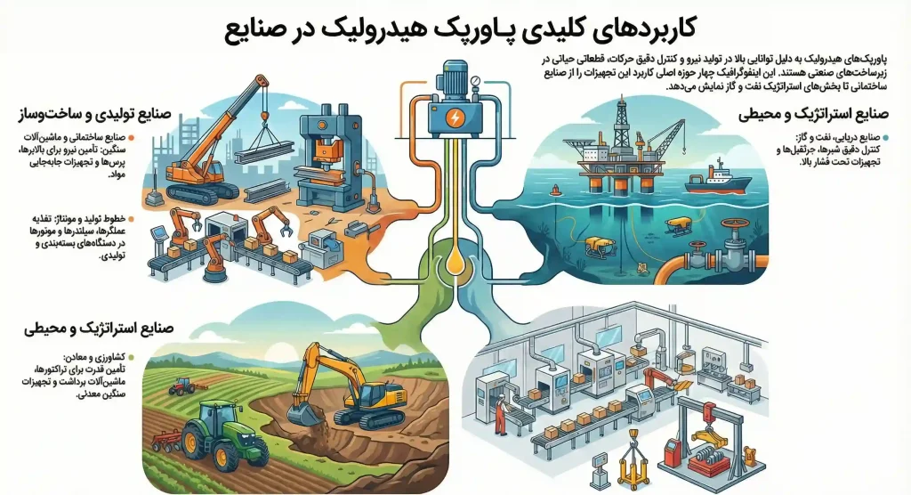 کاربرد پاورپک هیدرولیک در صنایع مختلف