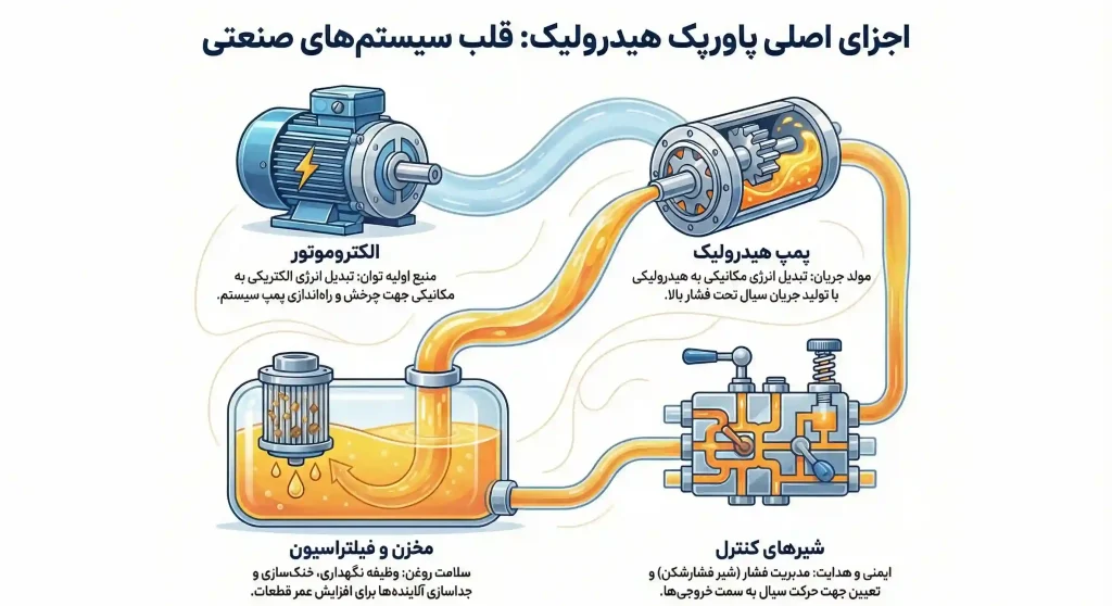 اجزای تشکیل دهنده پاورپک هیدرولیک