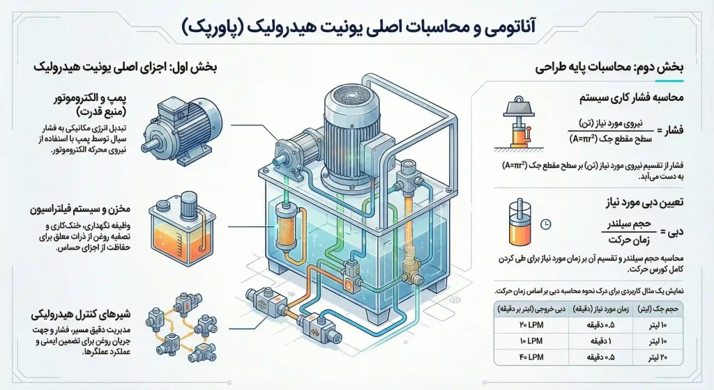 اجزای اصلی یونیت هیدرولیک و پاورپک