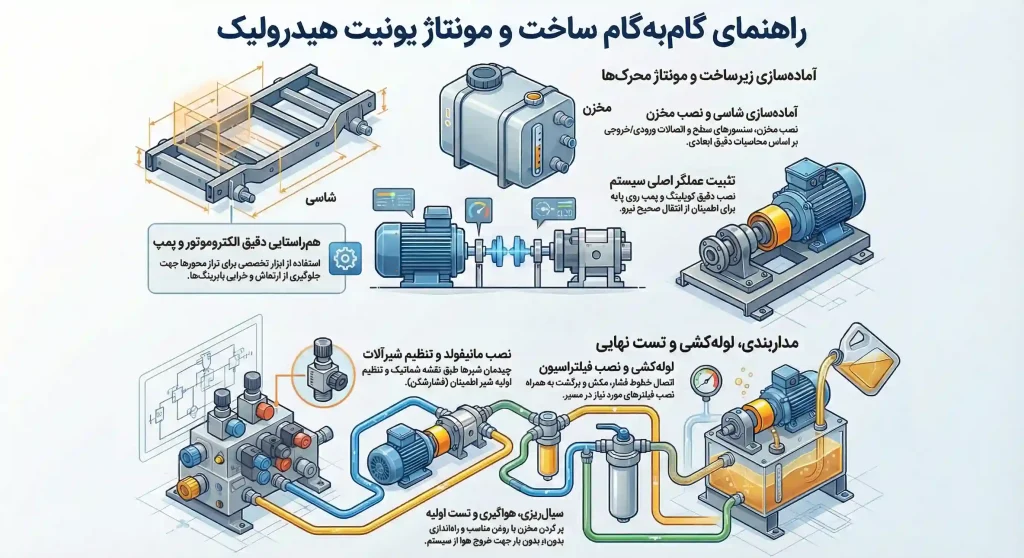 مراحل ساخت و اسمبل یونیت هیدرولیک
